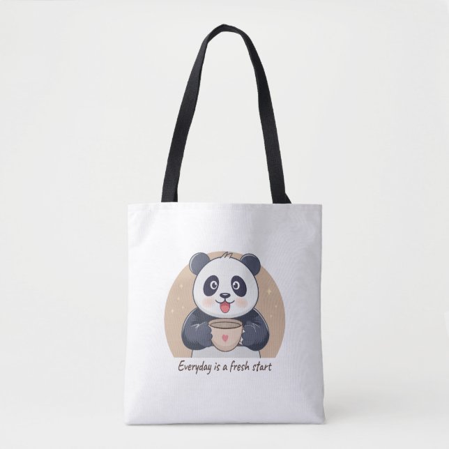 Süßer Panda mit Kaffee Tasche (Vorderseite)