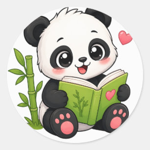 süßer Panda Runder Aufkleber