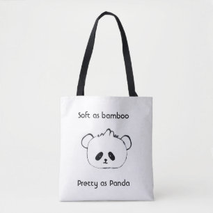 Süßer Panda und Bambus-Zitat-Tragetasche Tasche