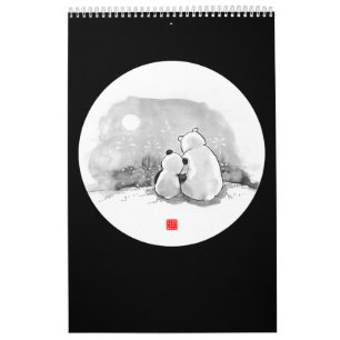 Süßer Panda und Eisbär Tierliebhaber Kalender
