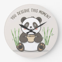 Süßer Panda Wanduhr | Motivierender süßer Panda