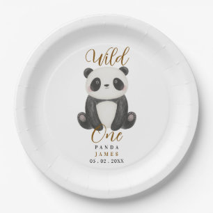 süßer Panda wild erste Geburtstag  Pappteller
