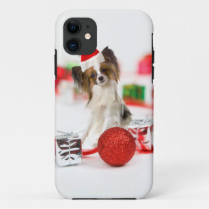 Süßer Papillon-Hund Weihnachten Santa Hut title_seo2