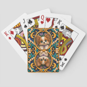 Süßer Papillon-Welpe, Babyhund Spielkarten