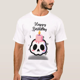 Süßer Pastell-Goth-Schädel Geburtstag T-Shirt