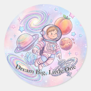 Süßer Pastell-Kleiner-Astronaut-Aufkleber - Träume Runder Aufkleber
