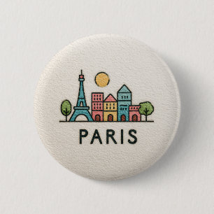 Süßer Pastell-Paris-Button Button