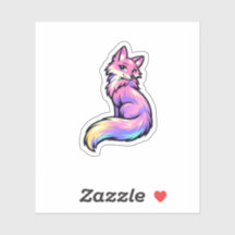 Süßer Pastell-Regenbogen-Fuchs personalisierbarer