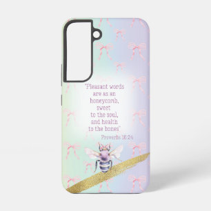 Süßer Pastell-Regenbogen-Rosa-Schleifen-Raster-Fid Samsung Galaxy Hülle
