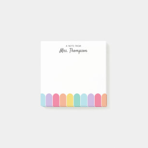 Süßer Pastell-Regenbogenbogen Personalisierter Leh Post-it Klebezettel