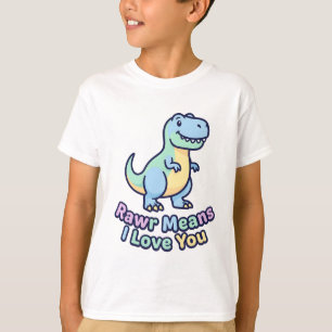 Süßer Pastell-T-Rex Dinosaurier Rawr bedeutet T-Shirt