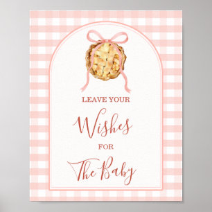 Süßer Pastellrosa Gingham-Hintergrund für Wünsche Poster