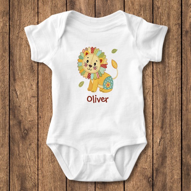 Süßer Patchwork-Löwe Baby Strampler (Von Creator hochgeladen)
