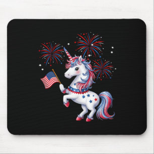Süßer patriotischer Americorn-Einhorn-Feuerwerk Mä Mousepad