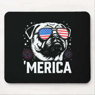 Süßer patriotischer Mops Hund Amerika 4. Juli Lust Mousepad