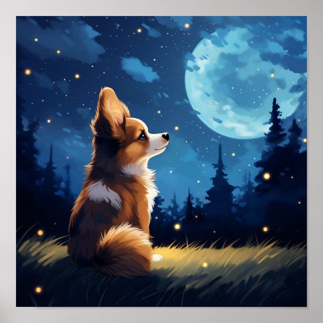 Süßer Pembroke Welsh Corgi Poster (Vorne)