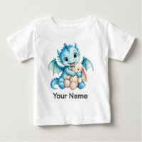 Süßer personalisierter blauer Babydrache, der ein