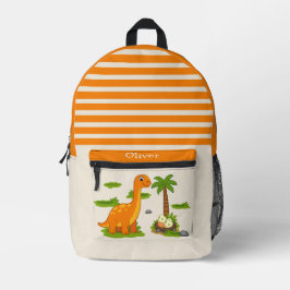 Süßer personalisierter Brontosaurus-Dinosaurier-Sc Bedruckter Rucksack