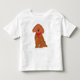 Süßer personalisierter Cartoon-Rot-Doodle-Hund Kleinkind T-shirt