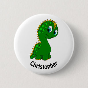 Süßer personalisierter Dinosaurier Button