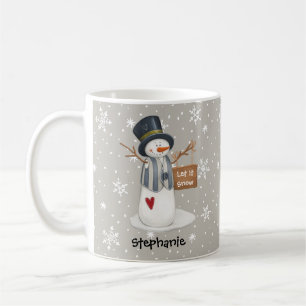 Süßer personalisierter Weihnachts-Schneemann Lass  Kaffeetasse