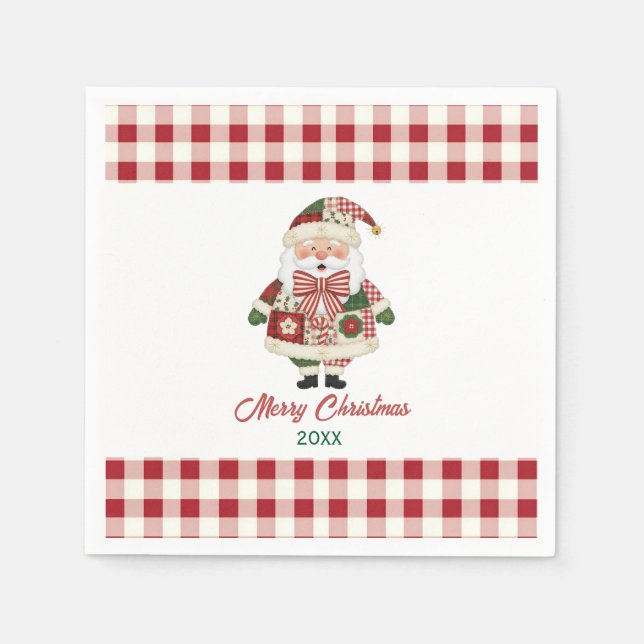 Süßer personalisierter Weihnachtsmann Weihnachtsfe Serviette (Vorderseite)