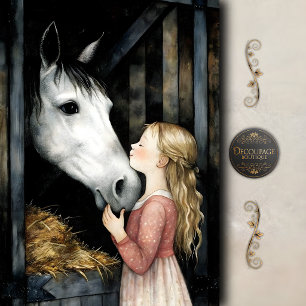 Süßer Pferdekuss-Decoupage Seidenpapier