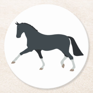 Süßer Pferdeliebhaber Country Western Farm Reitspo Runder Pappuntersetzer