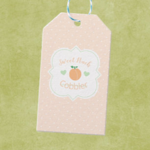 Süßer Pfirsich-Cobbler-Elegantes Babyshower Geschenkanhänger