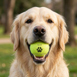 Süßer Pfotenabdruck-Hund-Tennisball Tennisbälle