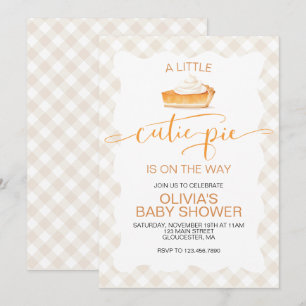 Süßer Pie Kürbiskuchen Herbst Karo Baby Shower Einladung