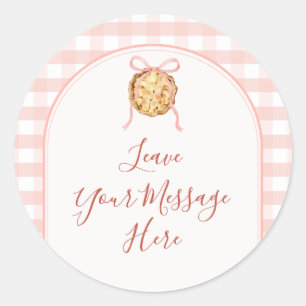 Süßer Pie Pastellrosa Schleife Baby Shower Ihre Na Runder Aufkleber