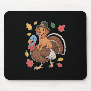 Süßer Pilger Vizsla Hund Reitet Truthahn Frauen Mä Mousepad