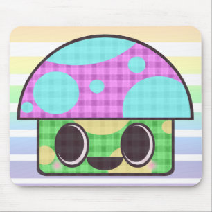 SÜßER PILZ GINGHAM PATCHWORK KARO MOUSEPAD