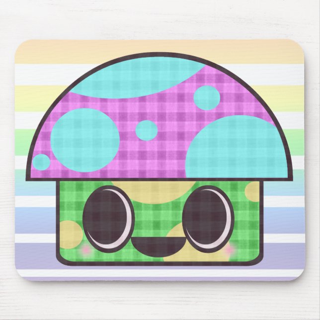 SÜßER PILZ GINGHAM PATCHWORK KARO MOUSEPAD (Vorne)