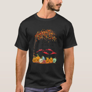 Süßer Pilz Katzen Kürbis Herbstblätter Herbst Katz T-Shirt