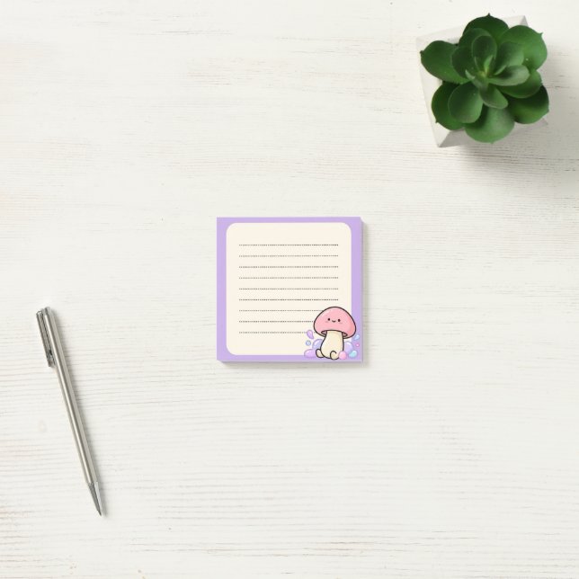 Süßer Pilz Lila Lined Klebezettel Post-it Klebezettel (Büro)