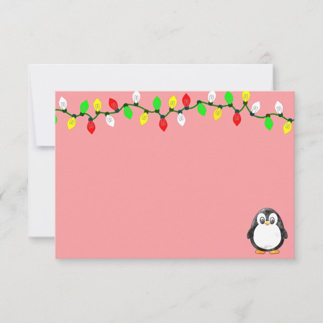 Süßer Pinguin-Cartoon Blanko-Weihnachten Mitteilungskarte (Vorderseite)