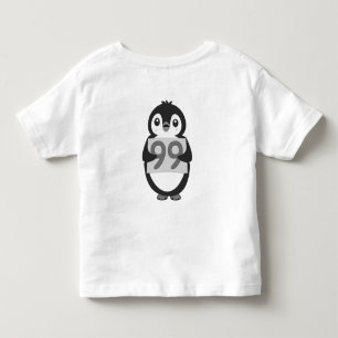 Süßer Pinguin, der ein Schild mit der Nummer 99 da Kleinkind T-shirt