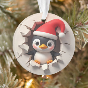 Süßer Pinguin doppelseitiger Weihnachtsbaumschmuck Ornament