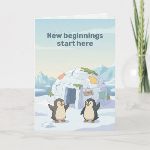 Süßer Pinguin Erstes Iglu Neue Anfänge Karte