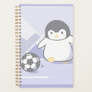 Süßer Pinguin-Fußball-Planer   Kawaii Pastell-Spir Planer