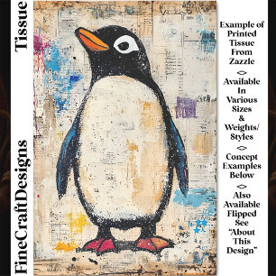 Süßer Pinguin, Grungy Papier Collage DJ1L Decoupag