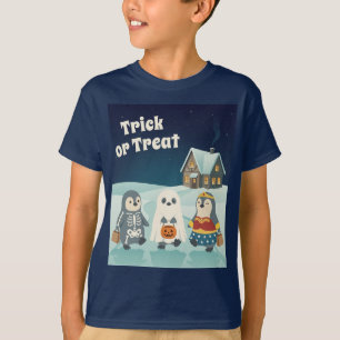 Süßer Pinguin Halloween Süßigkeiten oder Saures T-Shirt