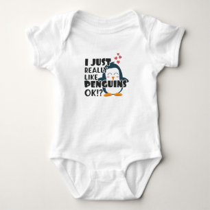 Süßer Pinguin Ich mag Pinguine einfach wirklich OK Baby Strampler