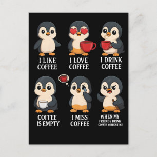 Süßer Pinguin Kaffeeliebhaber Emotionen für jede S Postkarte