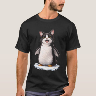 Süßer Pinguin-Katzen-Hybrid Lustiges Tier-Meme Lan T-Shirt