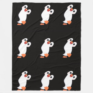 Süßer Pinguin-Liebe-Schwarze-Fleece-Decke Fleecedecke