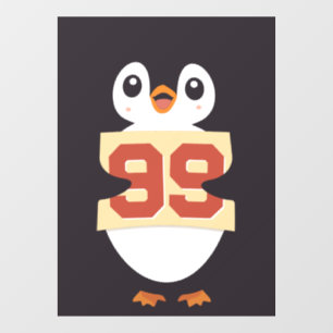 Süßer Pinguin mit einem Schild