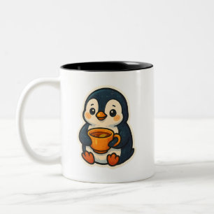 Süßer Pinguin mit einer Tasse Tee